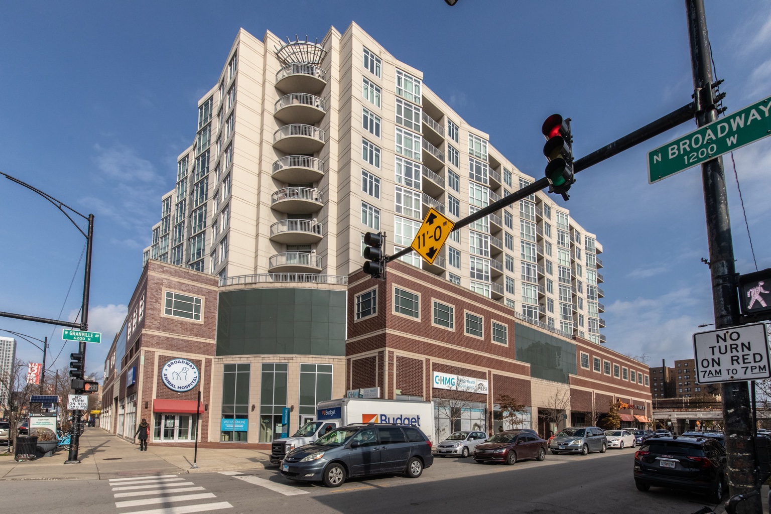 Corner high-rise residential building