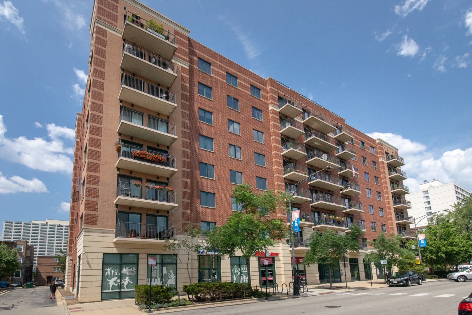 Brick mid-rise residential building